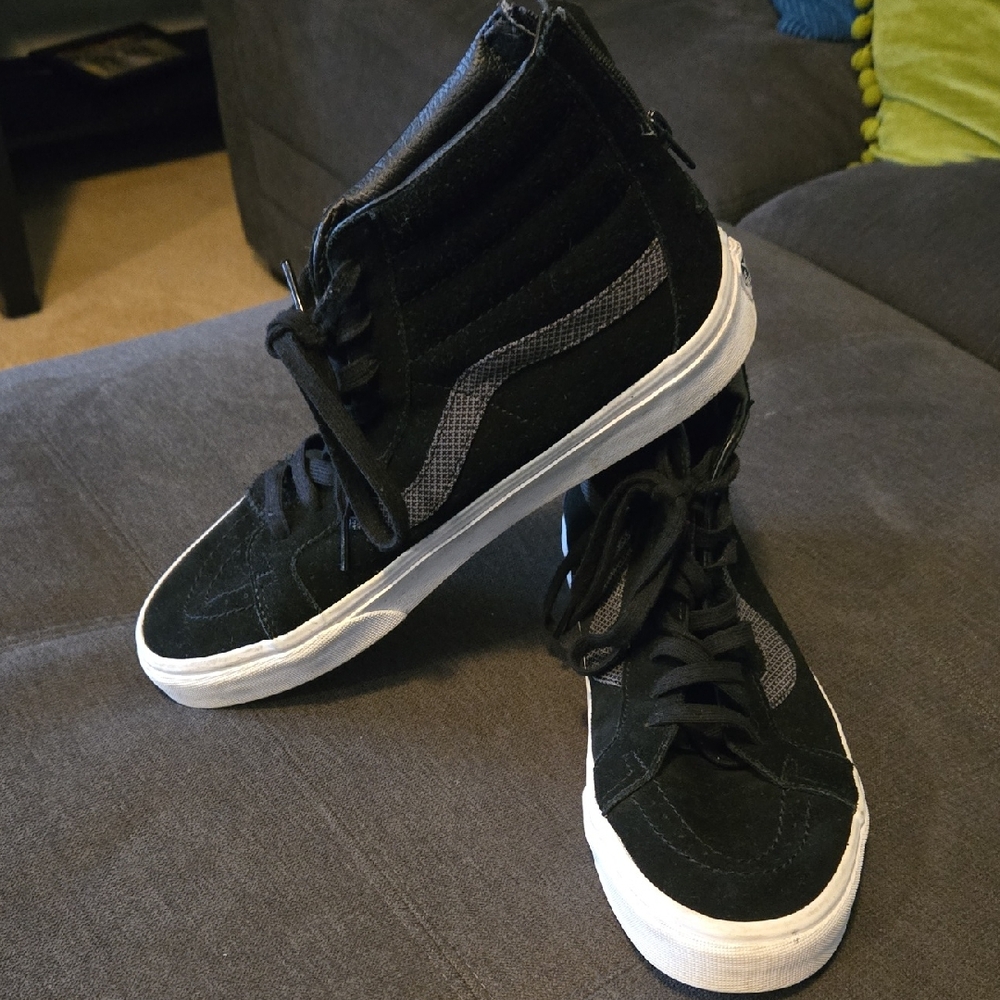 Vans Black and White High-Top Sneakers